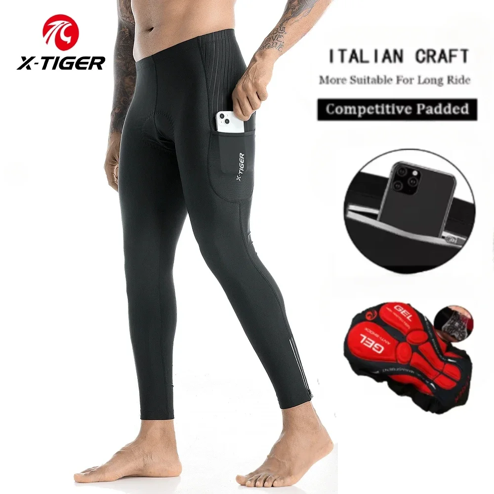Mountain Biking Overalls - X-TIGER Men Bike Pants 5D Gel