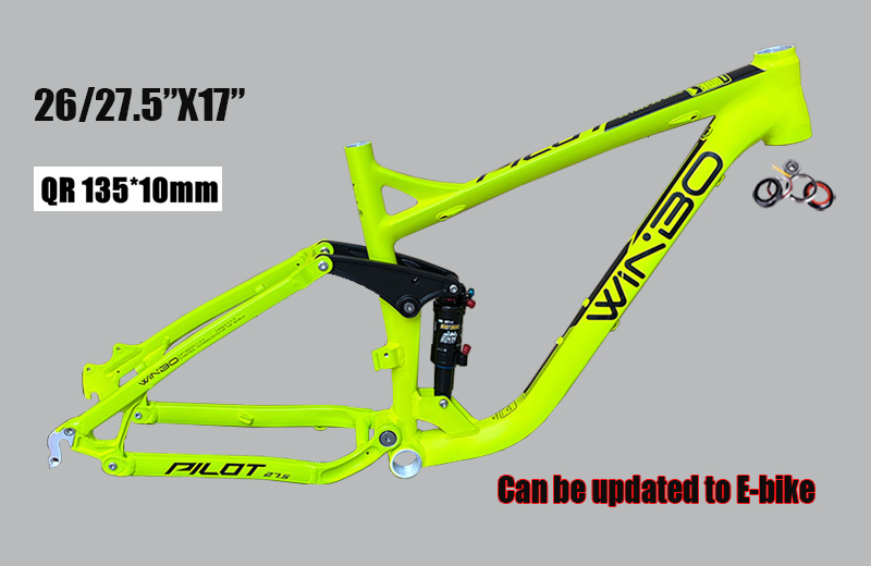 Mountain Biking Track - Full Suspension Bicycle Frame, Aluminum Alloy,