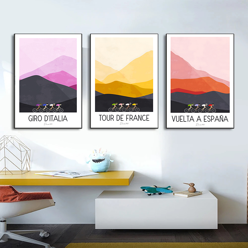 Watercolor Cycling Race Cyclis - Mountain Biking Races ulasan dan harga
