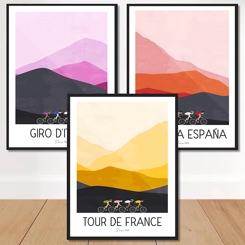 Watercolor Cycling Race Cyclis - Mountain Biking Races ulasan dan harga